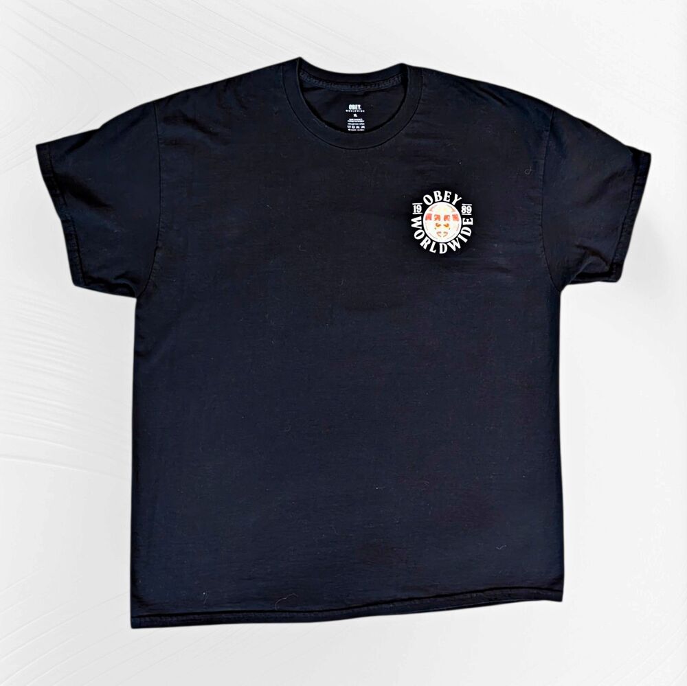 OBEY Worldwide Double-Sided Logo Graphic T-Shirt Black XL